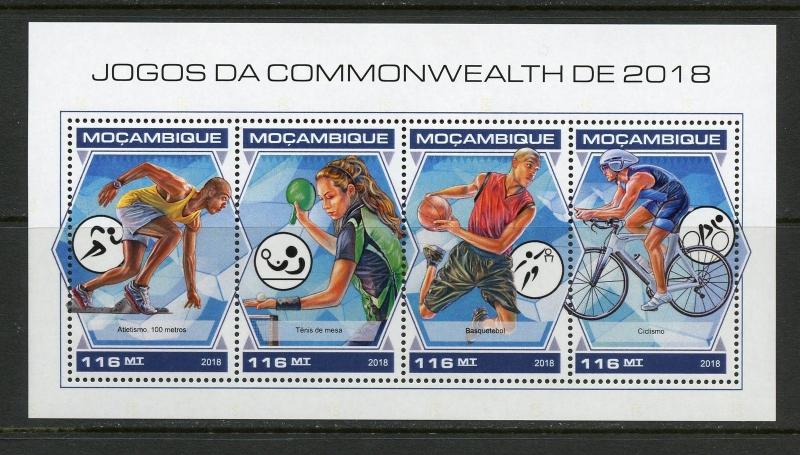 MOZAMBIQUE 2018 COMMONWEALTH GAMES SHEET MINT NH