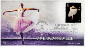 AO-3237-2, 1998, American Ballet, Add-on Cover, First Day Cover, Dance,  SC 3237