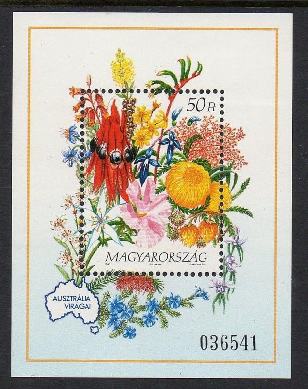 Hungary 1992 Flowers Australia SS VF MNH (3375)