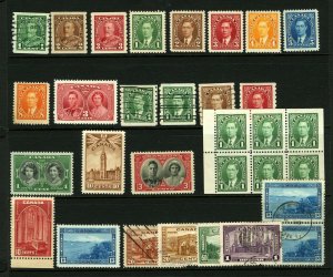 Canada #228-#248 1935-1939 Mint & Used Lot