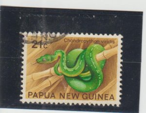 Papua New Guinea  Scott# 346  Used  (1972 Green Python)