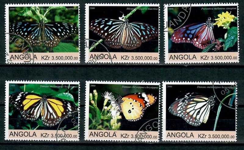 Angola Used / CTO Butterflies complete set