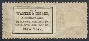 US #R50c 1862-71 25c Warehouse - SEE REVERSE Apothecary! cv$45.00 *Bay Stamps*