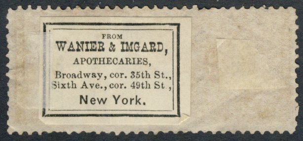 US #R50c 1862-71 25c Warehouse - SEE REVERSE Apothecary! cv$45.00 *Bay Stamps*