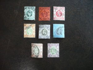 Stamps-Hong Kong (Shanghai)-Scott#87,89,90,91,93,101-Used Part Set of 8 Stamps