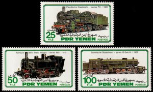 ✔️ YEMEN PDR 1983 - TRAINS LOCOMOTIVES RAILWAY - Sc. 302/304 MNH ** [02Y4]