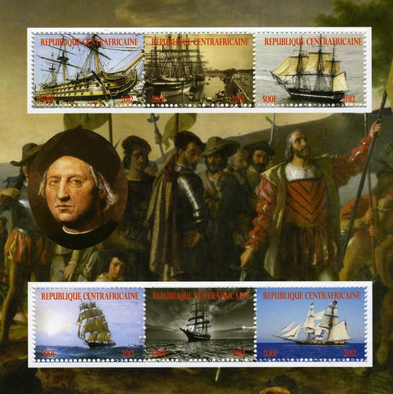 Central African Republic 2012 CHRISTOPHER COLUMBUS Sheet Perforated Mint (NH)