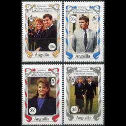 ANGUILLA 1986 - Scott# 683-6 Royal Wedding Set of 4 NH