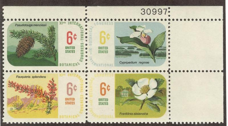 UNITED STATES SC# 1379a F-VF MNH 1969 Plate #30997 Block UR