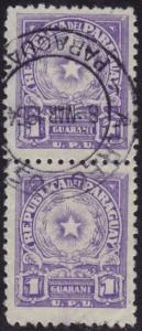 Paraguay - 1950 - Scott #462 - used pair - Coat of Arms