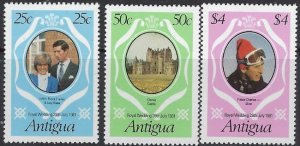 Antigua 623-25 MNH 1981 Prince Charles Wedding (102)(ad4329)