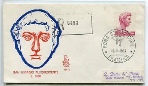 Italy FDC Venetia 1974 San Giorgio 1.000 traveled Racc. For Italy