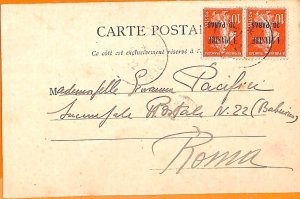 99929 - French Levant TURKEY - POSTAL HISTORY - POSTCARD from PERA to ITALY 1922-