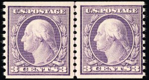 US Stamps # 493 MNH F-VF Fresh Line Pair Scott Value $230.00