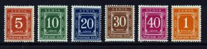 KENYA 1969 Postage Dues Set SG D13A to SG D18A MINT