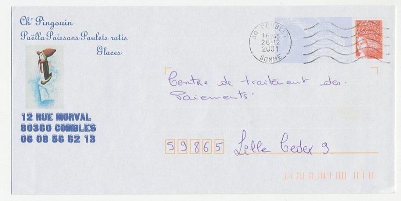 Postal stationery / PAP France 2001 Bird - Penguin