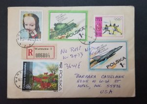 POLAND 1973 Registered Cover to Minnesota USA Postal History T4762