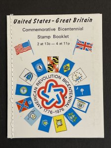 Unofficial United States Great Britain Commemorative Bicentennial Stamp Booklet