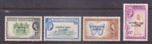 BRITISH HONDURAS - 1962 HURRICANE HATTIE RELIEF FUND - 4V OVPT - MINT NH