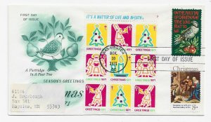 US 1444 & 1445 8c Christmas Issue both stamps on 1 FDC Artcraft Cachet ECV$15.00