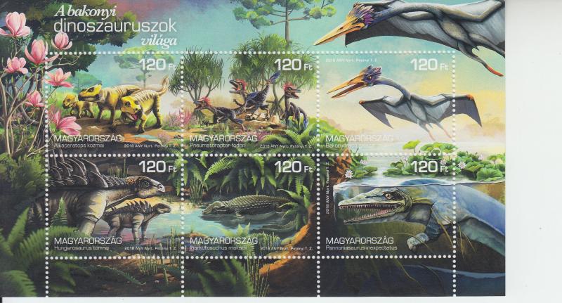 2018 Hungary World of the Bakony Dinosaurs MS6 (Scott 4493) MNH