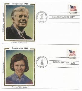 J. Carter Last Day in Office Set of 2 Jan 20 1981 Colorano Cachets ECV $25.00