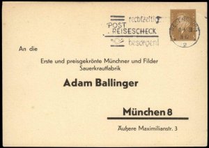 Germany 1931 Adam Ballinger Advertising Private Ganzsachen Postal Card Us G68503
