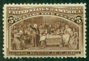 US #234, Mint Hinged, Scott $50.00