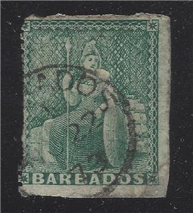 1870 Barbados 1/2p Sc# 39?, Used - Nice 1873 Date Cancel -  (BR21)