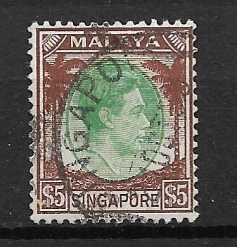 1948 Singapore 20 $5 King George VII use