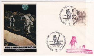 Germany 1969 Munich cancel Space Man on Moon stamps cover ref 21762