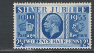 Great Britain 1935 Silver Jubilee 2 1/2p Scott # 229 MH