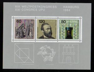 Germany #1420  MNH  1984 Postal Union Congress Hamburg sheet