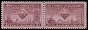 US 1002 American Chemical Society 3c horz pair MNH 1951