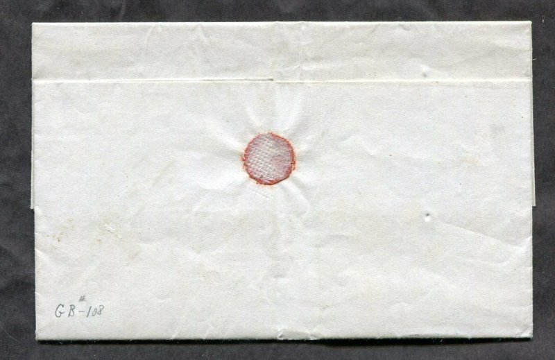 p520 - GB 1859 Folded Cover / Folded Letter SFL to USA. Boston Packet. Europa