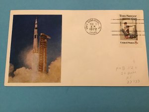 U.S Cape Canaveral Space Launch 1972 Tom Sawyer Stamp Cover R42883