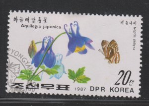 North Korea 2644 Butterflies and Flowers 1987