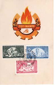 Romania 1954 Sc 994-6 FD MAXIMUM CARD