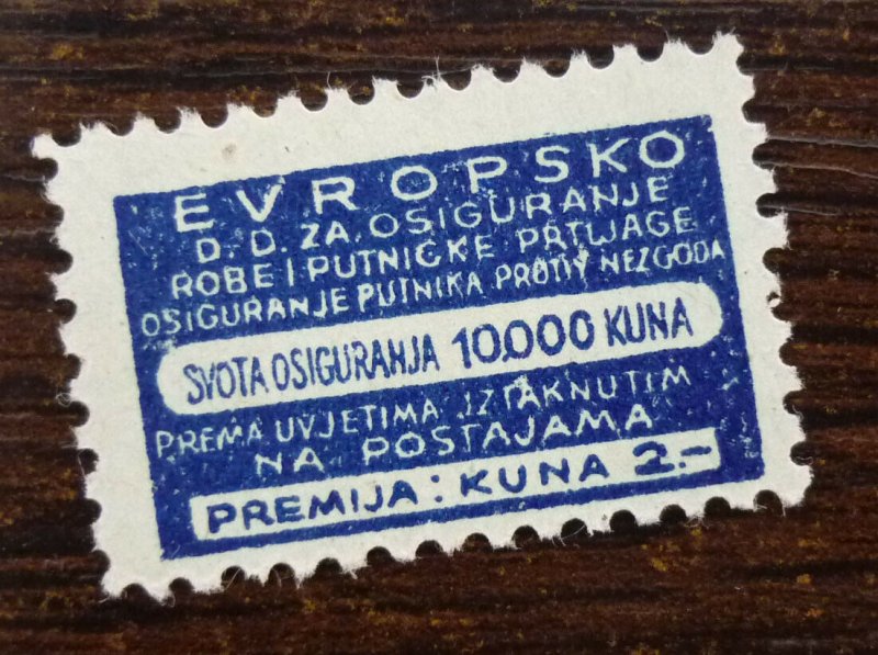 Croatia c1942 Railway Baggage NDH Insurance WWII Tax Revenue Stamp  C2