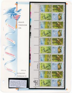 Scott #1924a Wildlife Habitat Plate Block - White Ace Album Page 20 Stamps - MNH