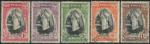 Tonga 1944 SG83-87 Silver Jubilee Queen Salote's Accession set FU