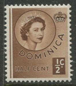 DOMINICA -Scott 142 - QEII Definitive -1954 - MVLH - Single 1/2c Stamp