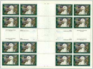 Scott RW73 2006 Duck Stamp Center Gutter Block of 16 from Press Sheet NH RARE!