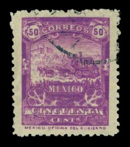 MEXICO 1896  STAGECOACH  50c purple  Scott# 265 used  VF