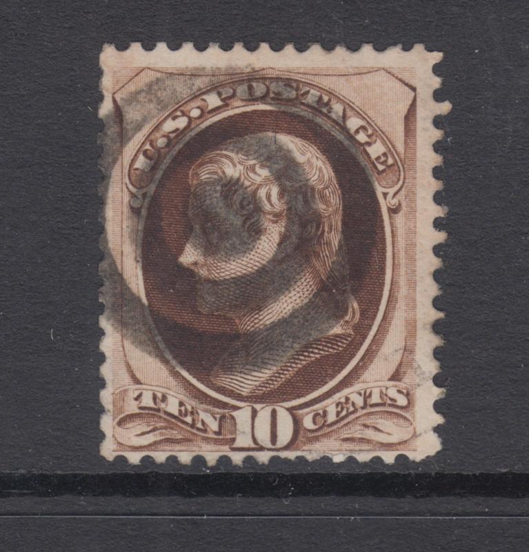 US Sc 161 used 1873 10c Jefferson w/ secret mark, Target Cancel