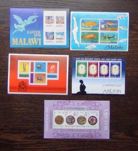 Malawi 1975 1976 Christmas 1977 Fish Transport Handicrafts 1978 Easter M/S MNH