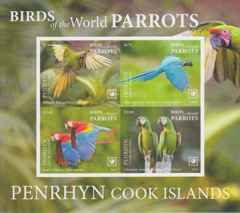 Penrhyn  MNH  Sc 607e IMPERF  Mi BK 276 B Value 95 Euro  Parrots