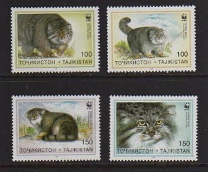 Tajikistan 1996 Sc 92-95 WWF set MNH