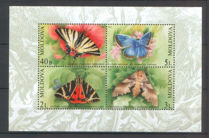 Moldova 2003 Butterflies Minisheet 4 MNH stamps