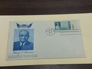 KAPPYSSTAMPS UNITED STATES HARRY TRUMAN 1949 INAUGURATION COVER CS1003